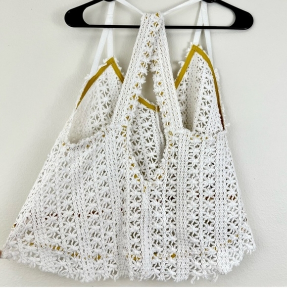 Free People White and Yellow Crochet Camisole - Picture 3 of 6